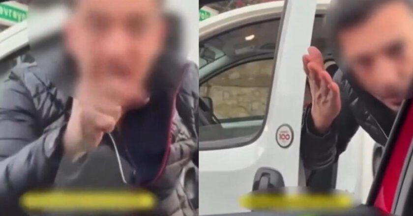 Trafikteki maganda yakalandı